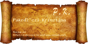 Pakróczi Krisztina névjegykártya